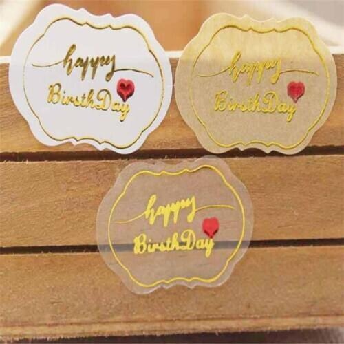 100pcs/lot cute thank you or happy birthday Seal Stickers Decorative DIY Stationery