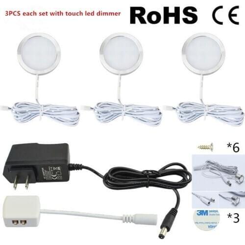 3/4/6/8PCs/set 3W Under Cabinet Light Wireless Downlight Spotlights Kitchen Cabinets Cupboard Light Stair Lights LED Lighting