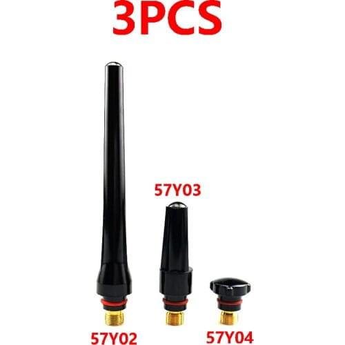 3pcs Long/Medium/Short Back Cap 57Y02 57Y03 57Y04 For Tig PTA DB CK SR WP-17/18/26 Series Welding Torch Accesories