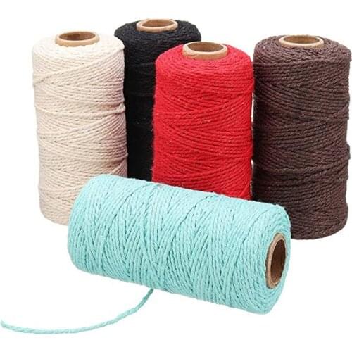 5Pcs Macrame Cord Macrame Cotton Cord DIY Craft Cord Spool Twine Rustic String Cotton Rope 2 mm X100M
