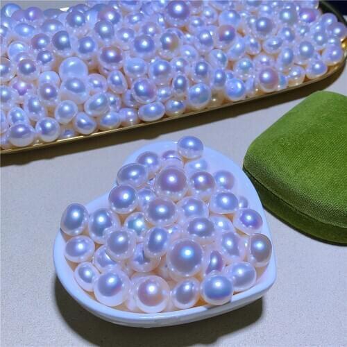 AAA Natural 2-12mm Pink/White/Purple lavender Semicircle Round Freshwater Pearl Beads for earring Wholesale