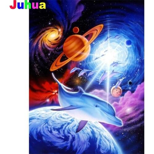 Dolphin DIY diamond painting,full,square,round Outer Space planet diamond embroidery mosaic diamond stitch 5d diy home decor