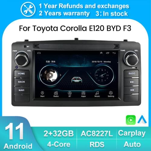 4GB 64GB Android Car Radio Player For Toyota Corolla E120 BYD F3 2 Din BT Car Multimedia Stereo GPS Auto Navigation No 2 DIN DVD