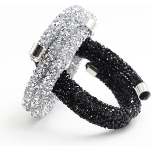 Bohemia Exquisite Circle Crystal Cuff Multi-layer Bracelet Bangles forWomen Fashion Jewelry Gift Open Bangle wedding Accessories