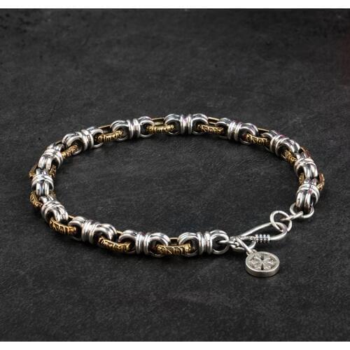 Thai Silver bracelet for men sterling Silver Peace knot vintage fashion Jewelry mygrillz