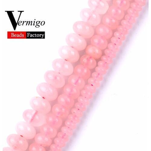Wholesale Natural Stone Rose Pink Quartz Crystal Beads Rondelle Accessories Beads For Jewelry Making 2x4x6x8mm Diy Bracelet