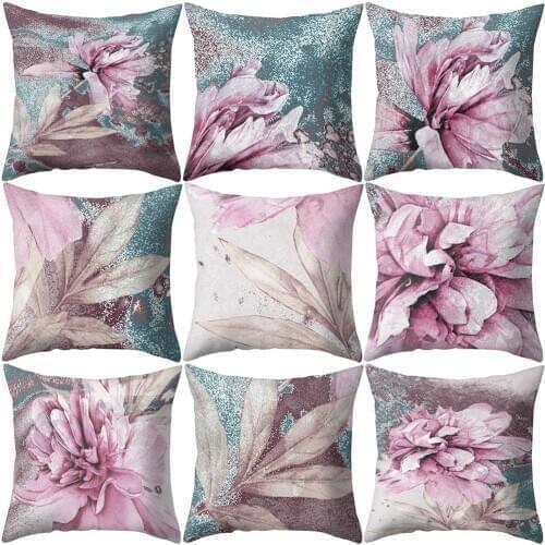 Flower Peony Throw Pillow Case Cushion Cover Sofa Bed Car Cafe Office Decoration