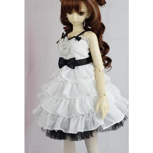 G10-X045 children toy BJD DD SD MSD 65cm 1/3 1/4 1/6 dolls props Accessoriess clothes White princess tutu dress 1pcs