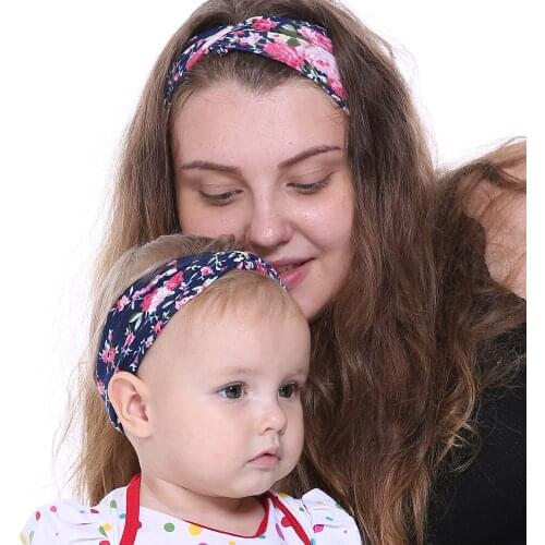 European and American Floral Parent-child Bunny Ears Headband Set