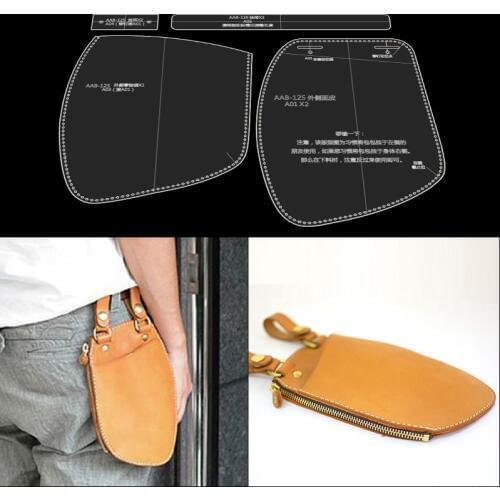 Leather craft tool storage bag waist bag free-cut version drawings acrylic diy handmade bag design template