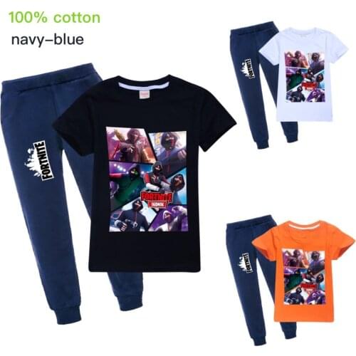 Fortnites Summer Baby Clothes Suit Children Fashion Boys Girls Cartoon T-Shirt Pant 2Pcs/set Casual Clothing Kids Tracksuits