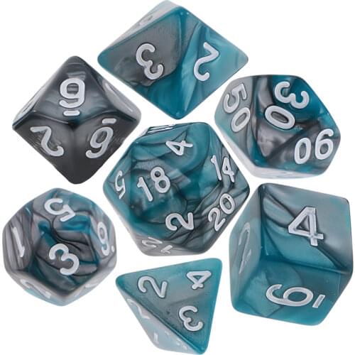 7-Die Polyhedral Dice Set Digital Double Color Dices for DND D&D RPG Roleplaying Games Party Supplies