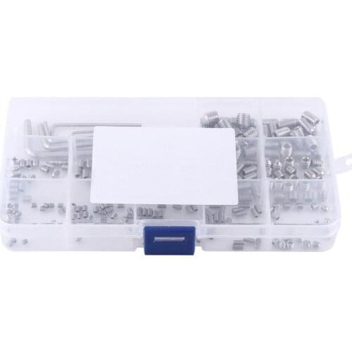 240Pcs M3/M4/M5/M6/M8 Hex Socket Set Screws Assortment Kit w/ Hex Keys tornillos Hand Tools Set