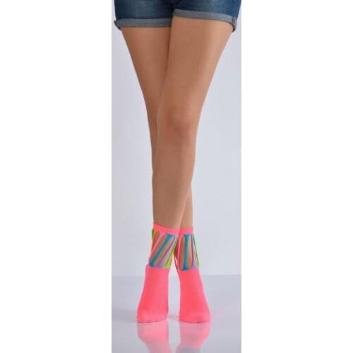 Idilfashion Special Design Magic Lady 'S Socks-Highlighter Fuchsia-1070 B-ART049 (3'LÜ PACKAGE)