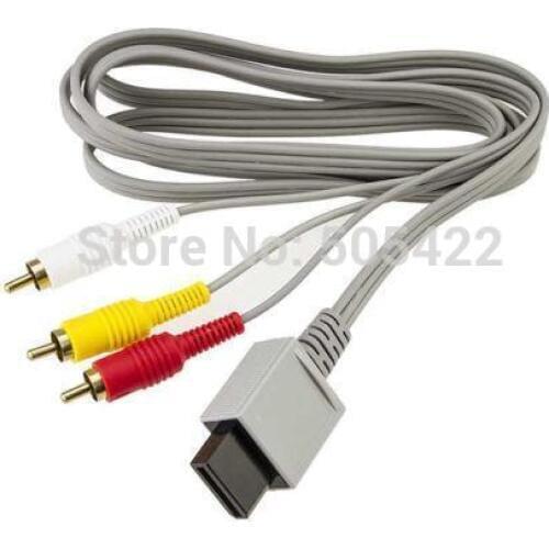 Wholesale 6ft Audio Video AV 3 RCA Video Composite Cable Cord For Nintendo Wii Game Pad 10pcs/lot