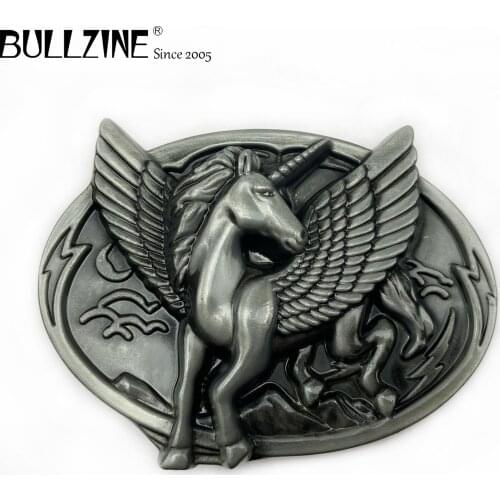 Bullzine wholesale retro zinc alloy western horse belt buckle FP-03349 Luxurious cowboy jeans gift belt buckle