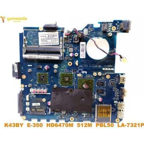 Original for ASUS K43BR laptop motherboard K43BY E-350 HD6470M 512M PBL50 LA-7321P tested good free shipping