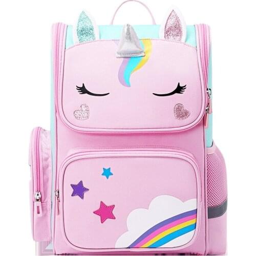Girls Orthopedic Backpack For Children 3D Cartoon School Bag Kids Grade 1-3-6 Schoolbag Fashion Primary Waterproof BooKbag Sac
