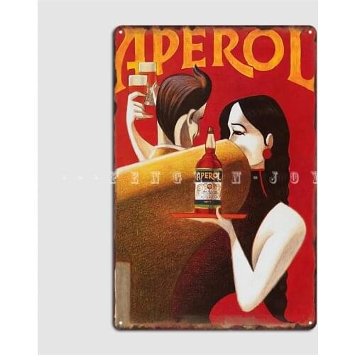 Aperol Liqueur Poster Metal Plaque Plaques Bar Cave Club Party Create Tin Sign Poster
