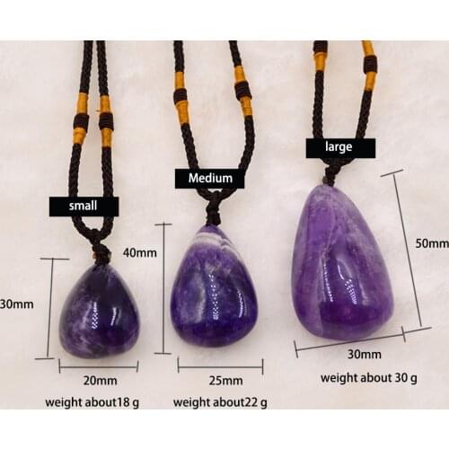 Natural Amethysts pendant health lucky irregular shape Stone crystal Necklace jewelry pendant original stone specimens pendulum