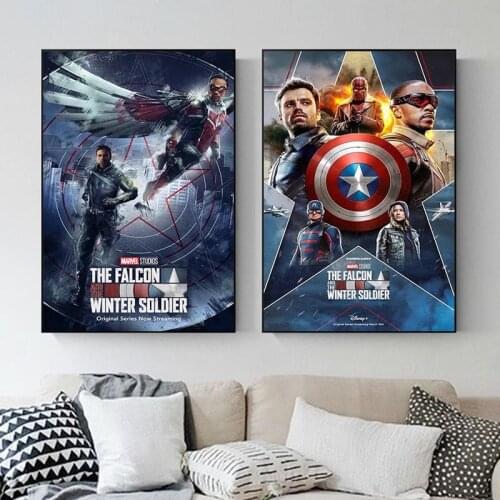 Marvel Hit American TV Series Superhero The Falcon and The Winter Soldier Canvas Painting Prints Art Home Living Room Decoration