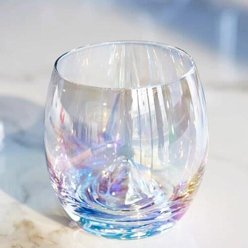 Ins Glass Mugs Cup Colorfull Teardrop Crystal Wine Mug Glass Iceberg Reflecting Rainbow Personality Home Japanese Network Expert