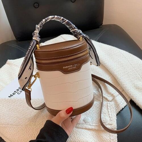 Solid Color Bucket Bag Small Crossbody Bag 2021 New PU Leather Womens Designer Handbag Lady Luxury Brand Totes Shoulder Bag