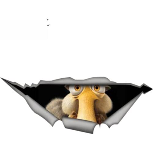 Dawasaru Ice Age Car Decal Squirrel Decal for Vehicle Car Van Laptop 3D Pet Graphic Vinyl Decal Car Window Laptop 13cm X 4.8cm