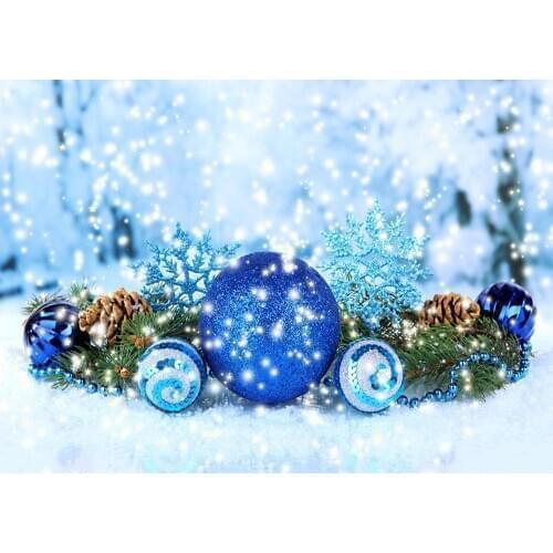 Starry sky glass ball blue snow holiday Christmas Easter Halloween photo background photography studio photography background