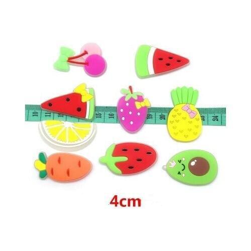 10pcs DIY Soft Fruit Girl Hairpin Hair Rope Flat back Patch Mixed Fruits Hair Accessories Earrings Make Jewelry Finding