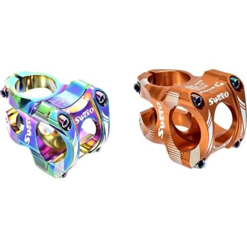 SWTXO 2 Pcs 31.8 Stem 35Mm Bike Stem Wake Mountain Bike Stem Short Handlebar Stem For Most Bicycle, Multicolor & Orange
