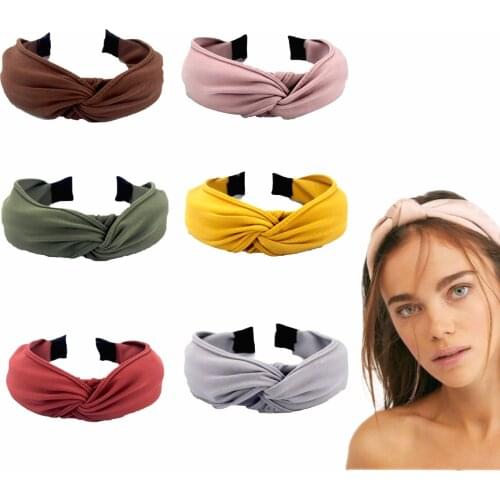 2021 Non-slip Resilience Retro Solid Wide Headband Hair Band Hair Hoop Bezel Women Girls Hairbands Hair Accessories Headwear