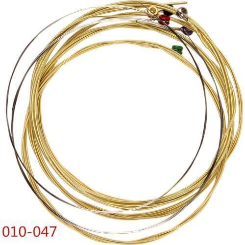 6pcs/set Strong Durability High Carbon Steel Hexagonal Alloy Acoustic Guitar Strings 010-047 Inch Phosphor Bronze Alloy Strings