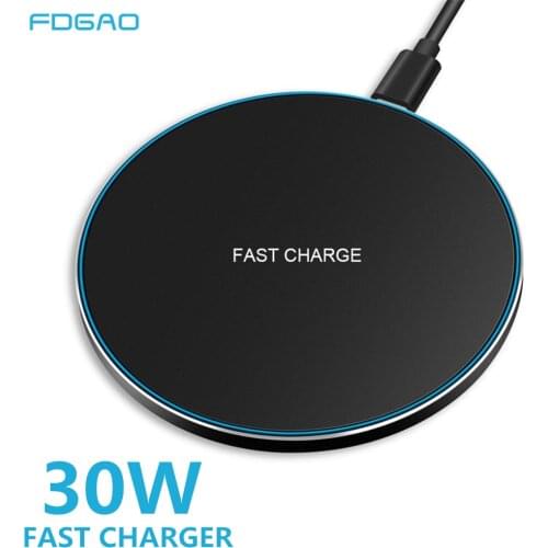 Wireless Charger for iPhone 12 Mini 11 Pro XS Max XR X 8 Plus 30W Fast Qi Inductive Charging Pad For Samsung S20 S10 Note 20 10