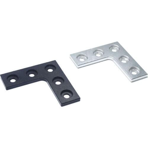 Black / Silver Anodized 5 Hole L Joining Plate for V-slot Aluminum Profile
