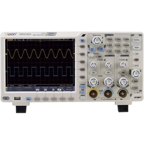 Owon XDS2102A 12Bits Vertical Resolution 100MHz 1GS/s 8"inch LCD Display 2CH High Resolution ADC Digital Oscilloscope