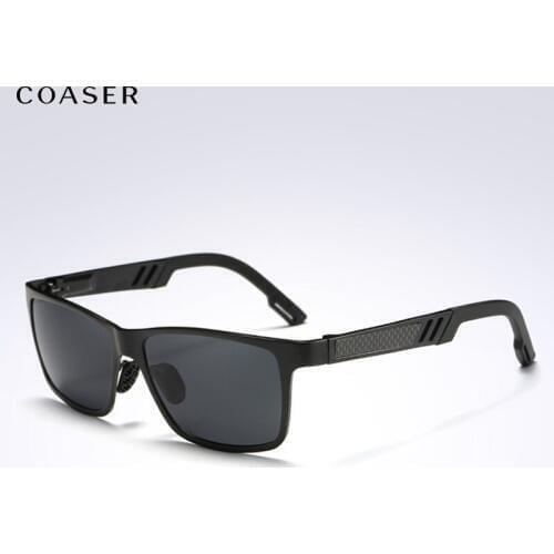 COASER Men Polarized Sunglasses Fashion Square Rectangle Driving Mirror Vintage Glasses Eyewear gafas oculos de sol masculino