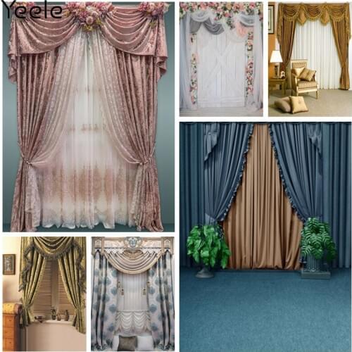 Yeele Gray Wall Curtains Flowers Window Boudior Girl Photography Backgrounds Customized Photographic Backdrops for Photo Studio