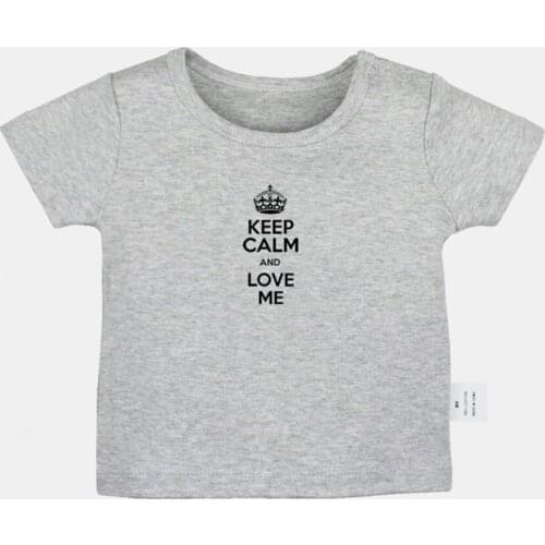 Keep Calm And Love Me Sleep Zzz Design Newborn Baby T-shirts Toddler Graphic Solid Color Short Sleeve Tee Tops