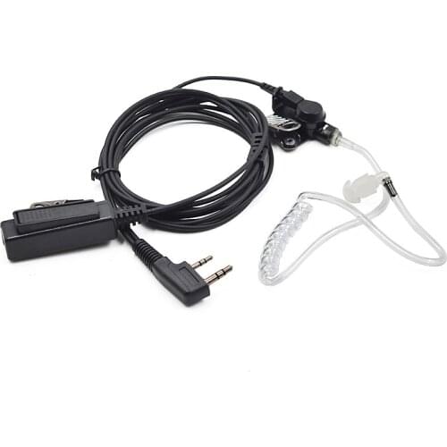 FBI Acoustic Tube Earpiece PTT Headset for Kenwood TK2107 Baofeng Portable Radio Walkie Talkie UV-5R UV B5 GT-3 UV-5X BF-888S