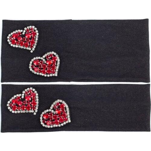 Geebro Fashion Star Rhinestone Headband Womens Casual Elastic Solid Color Love Pattern Cotton Outdoor Sports Ladies headwear