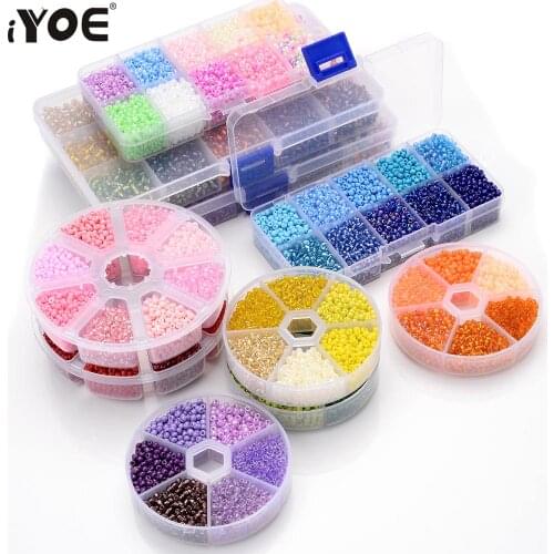 Gradient Color Mini Seed Beads Kit Crystal Czech Glass Loose Spacer Beads For DIY Making Bracelet Necklace Jewelry Findings Set