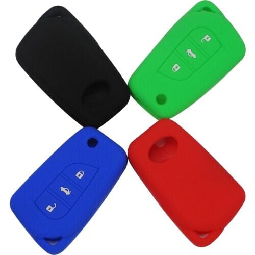 Bilchave 3Button For Toyota Camry Highlander Corolla Prado REIZ Crown RAV4 Fob Silicone Remote Car Key Case Carve Protect