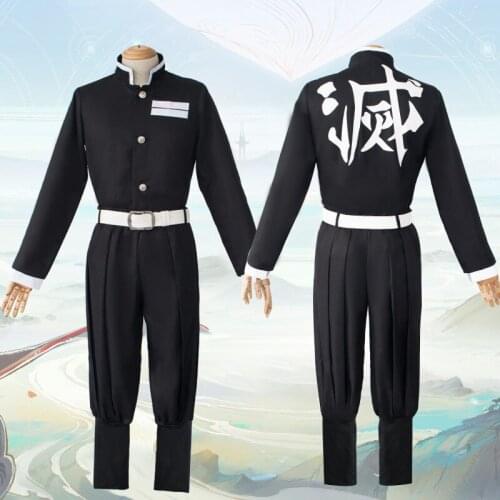 Demon Slayer Uniform Set Kisatsutai Team Anime Cosplay Kimetsu No Yaiba Kamado Tanjuurou Halloween Costume Unisex Uniform