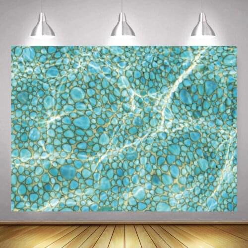 Crystal Clear Pool Water Cobblestone Under Photo Background Newborn Baby Shower Kids Portrait Summer Backdrop Photography