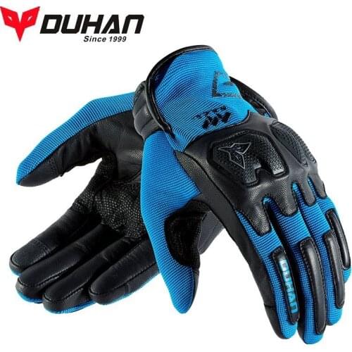 Summer Breathable Mesh DUHAN Motorcycle Gloves Rider Ridding glove Leather touch screen Anti-fall Wearable Tear resistance TPU