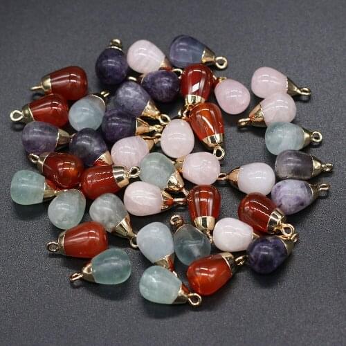 2020 Natural Stone Pendant Red Small Pendants for Women Jewelry Making DIY Necklace Earrings Gift 10x14mm