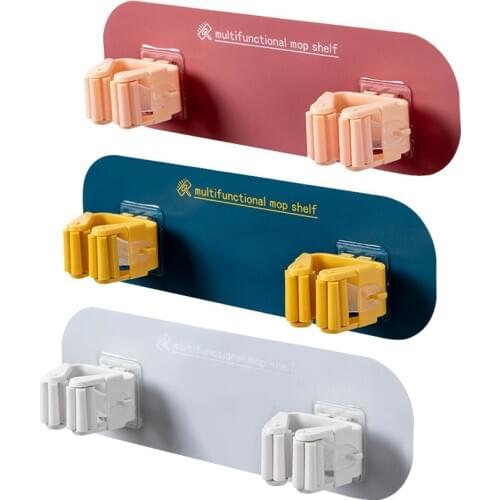 Multifunctional Mop Wall Hook Domestic Life Toilet Bathroom Kitchen Hook Broom Clip Drilling-Free Super Viscous Accommodate Tool