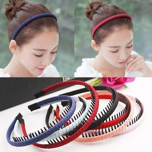 New Korean Solid Cloth Headband with Teeth Girls Kids Hair Band For Women Hair Accessories