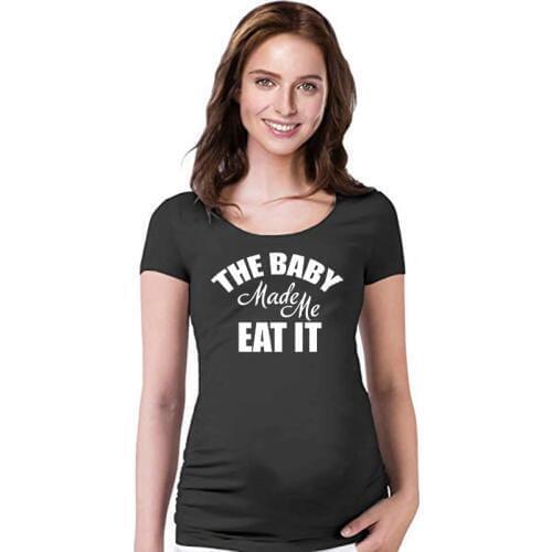 The Baby Made Me Eat It New Cute Pregnant Maternity Clothes Casual Pregnancy T Shirts Funny Pregnant Women Summer Tees Over-Size